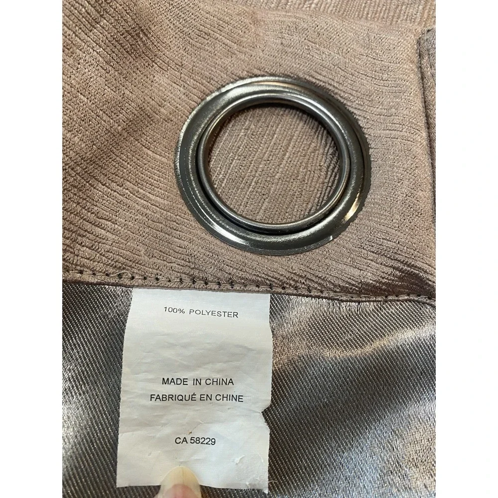 Beige/milk Choc. Brown, Blackout  Curtains, 4 Panels each 54" X 92", - Picture 3 of 4